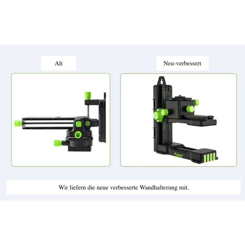 Huepar S04CG 4D Kreuzlinienlaser in SystemKoffer L-Boxx136 Set Mit 3m Teleskopstange L30-0, Stativ TPD14 und Empfänger LR-5RG