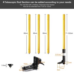 Huepar S04CG 4D Kreuzlinienlaser in SystemKoffer L-Boxx136 Set Mit 3m Teleskopstange L30-0, Stativ TPD14 und Empfänger LR-5RG