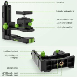 Huepar S04CG 4D Kreuzlinienlaser in SystemKoffer L-Boxx136 Set Mit 3m Teleskopstange L30-0, Stativ TPD14 und Empfänger LR-8RG