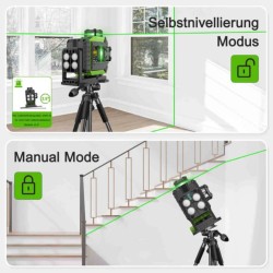 Huepar 703CG Laserniveau Grünen Strahlen Selbstnivellierender Laser mit Li-Ionen