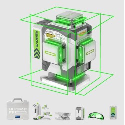 Huepar ZK04CG 4D Kreuzlinienlaser Mit Halterung und Hebebasis in Koffer