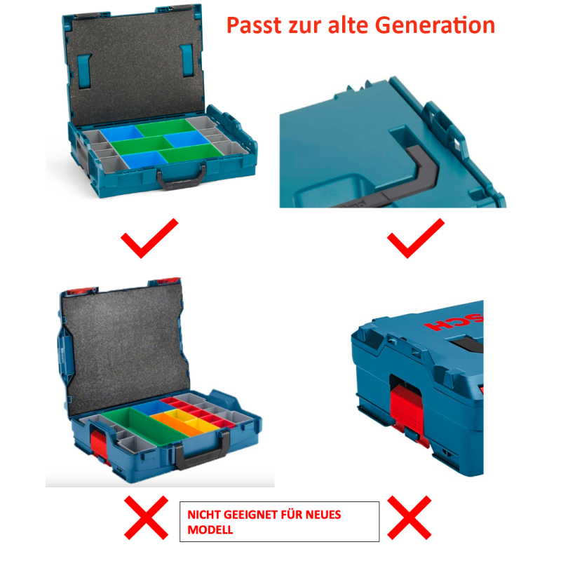 BOSCH SORTIMO Einlage Insetboxen-Set A3 & CD3 & H3 & 3 x Deckelpolster für L-BOXX 102