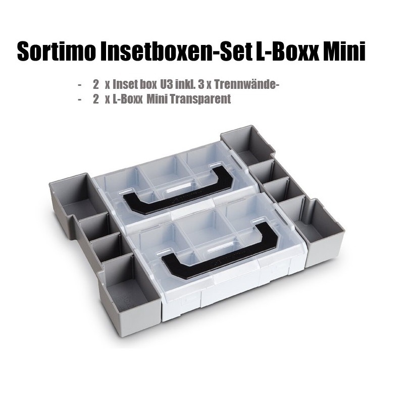 Sortimo Systemkoffer L-Boxx 102 Schwarz mit Transparentem Deckel Mit mit L-Boxx mini Deckel Transparent und Deckeleinlage