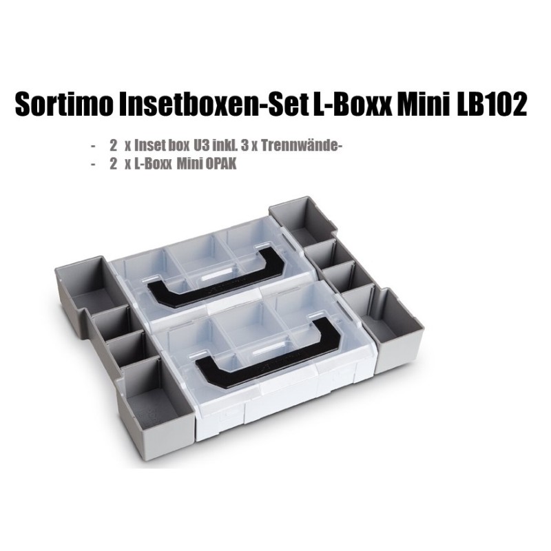 Sortimo Systemkoffer L-Boxx 102 anthrazit/Bosch kompatibel mit L-Boxx mini OPAK und Deckeleinlage