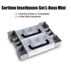 Insetboxen-Set L-Boxx mini Transparent für W-BOXX/Sortimo L-Boxx 102