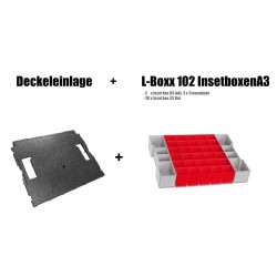 InsetBoxen Set A3 Rot/Grau und Deckeleinlage Set für L-Boxx 102/ W-Boxx 102