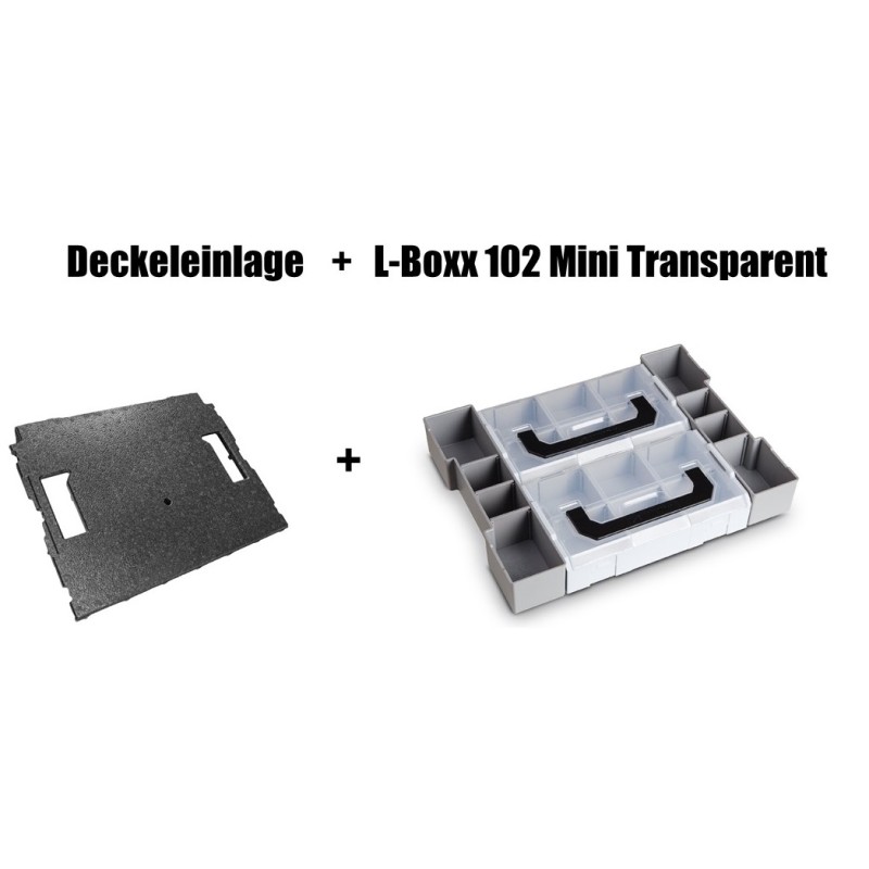 Insetboxen-Set L-Boxx mini Transparent und Deckeleinlage Set für W-BOXX/Sortimo L-Boxx 102