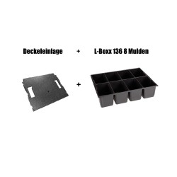 Kleinteileeinsatz 8 Mulden LB 136 und Deckeleinlage für die L-BOXX 136