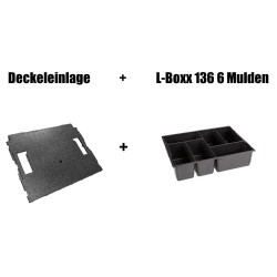 Kleinteileeinsatz 6 Mulden LB 136 und Deckeleinlage für die L-BOXX 136