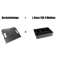 Kleinteileeinsatz 4 Mulden LB 136 und Deckeleinlage für die L-BOXX 136
