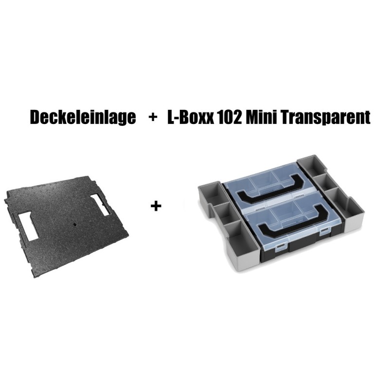 Insetboxen-Set L-Boxx mini Transparent und Deckeleinlage Set für W-BOXX/Sortimo L-Boxx 102