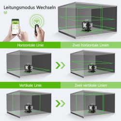 Huepar W04CG Selbstnivellier Kreuzlinienlaser Bluetooth Delari mit L Boxx LR8RG