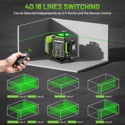 Huepar W04CG Selbstnivellier Kreuzlinienlaser Bluetooth Delari mit L Boxx LR8RG