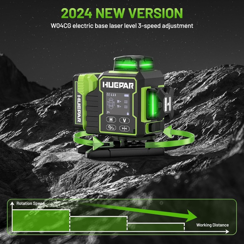 Huepar W04CG Selbstnivellier Kreuzlinienlaser Bluetooth Delari mit L Boxx LR8RG