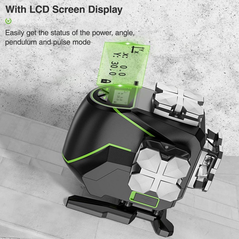Huepar S03DG grün 3D Kreuzlinienlaser mit Fernbedienung im Koffer