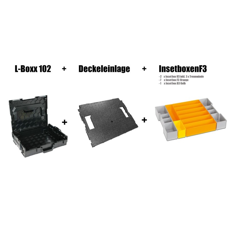 Sortimo Systemkoffer L-Boxx 102 anthrazit/Bosch kompatibel mit InsetBoxen F3  und Deckeleinlage