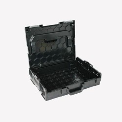 Sortimo Systemkoffer L-Boxx 136 anthrazit/Bosch kompatibel mit Kleinteileeinsatz 4 Mulden und Deckeleinlage