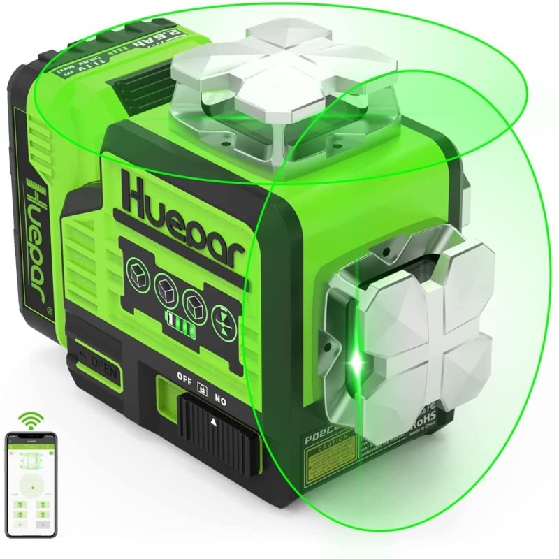 Huepar P02CG grüner 2D selbstnivellierender Kreuzlinienlaser mit Pulsmodus