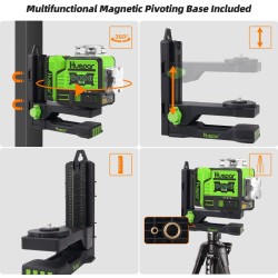 Huepar P02CG grüner 2D selbstnivellierender Kreuzlinienlaser mit Pulsmodus