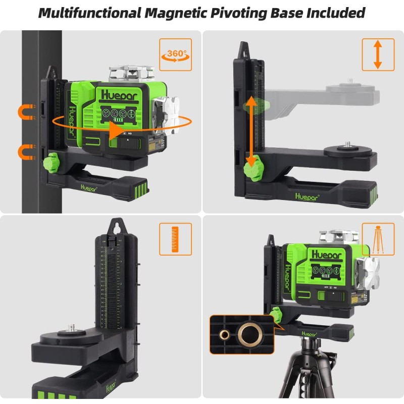 Huepar P02CG grüner 2D selbstnivellierender Kreuzlinienlaser mit Pulsmodus