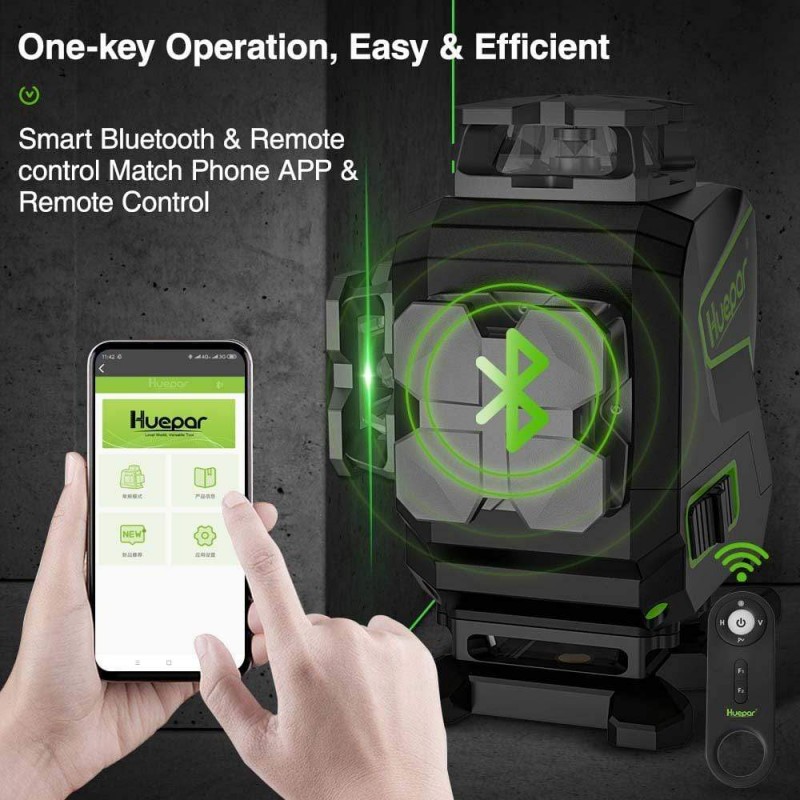 Huepar S04CG 4D Kreuzlinienlaser Mit Halterung