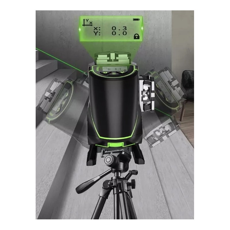 Huepar S04CG 4D Kreuzlinienlaser Mit Halterung