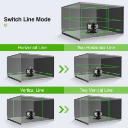 Huepar S04CG 4D Kreuzlinienlaser Mit Halterung