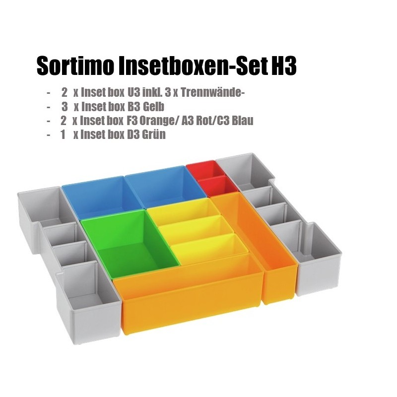 Insertboxen/Einlage für Systemkoffer L-Boxx102/W-boxx/Proclick/LS-Tray 72/Shublade 72/T-boxx/i-Boxx 72