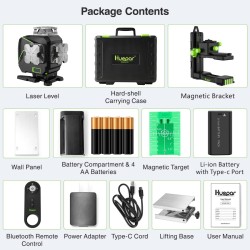 Huepar S04CG 4D Kreuzlinienlaser Mit Halterung