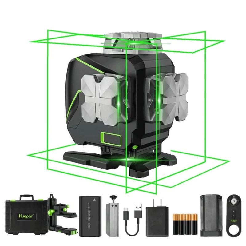 Huepar S04CG 4D Kreuzlinienlaser Mit Halterung