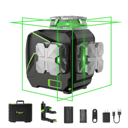 Huepar S03CG grün 3D Kreuzlinienlaser mit Fernbedienung im Koffer