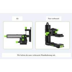 Huepar S04CG 4D Kreuzlinienlaser Mit Halterung und Hebebasis in SystemKoffer L-Boxx136 Set Mit Empfänger LR-5RG